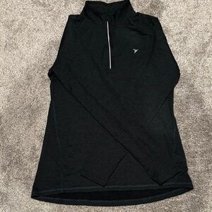 Black Quarter-Zip Athletic Pullover